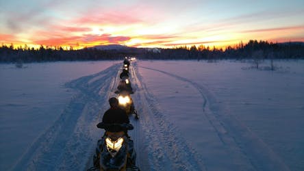 Snowmobile safari from Levi airport to hotel